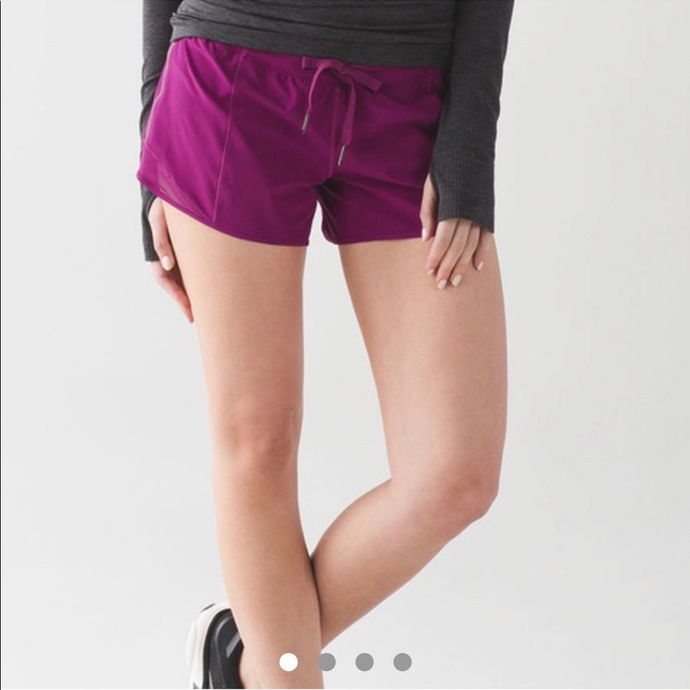 Magenta hotty hot long lululemon shorts